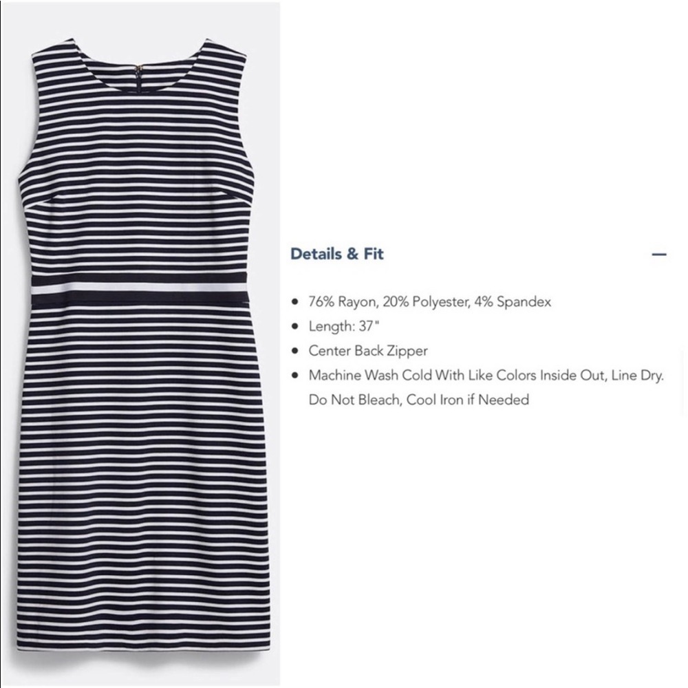 Draper James Striped Pointe Sheath Dress NWT Size Large - Picture 4 of 12